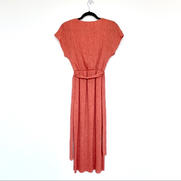BACIO Surplice Neck Pleated Wrap Side Slits Maxi Dress. Size S. - Picture 8 of 13